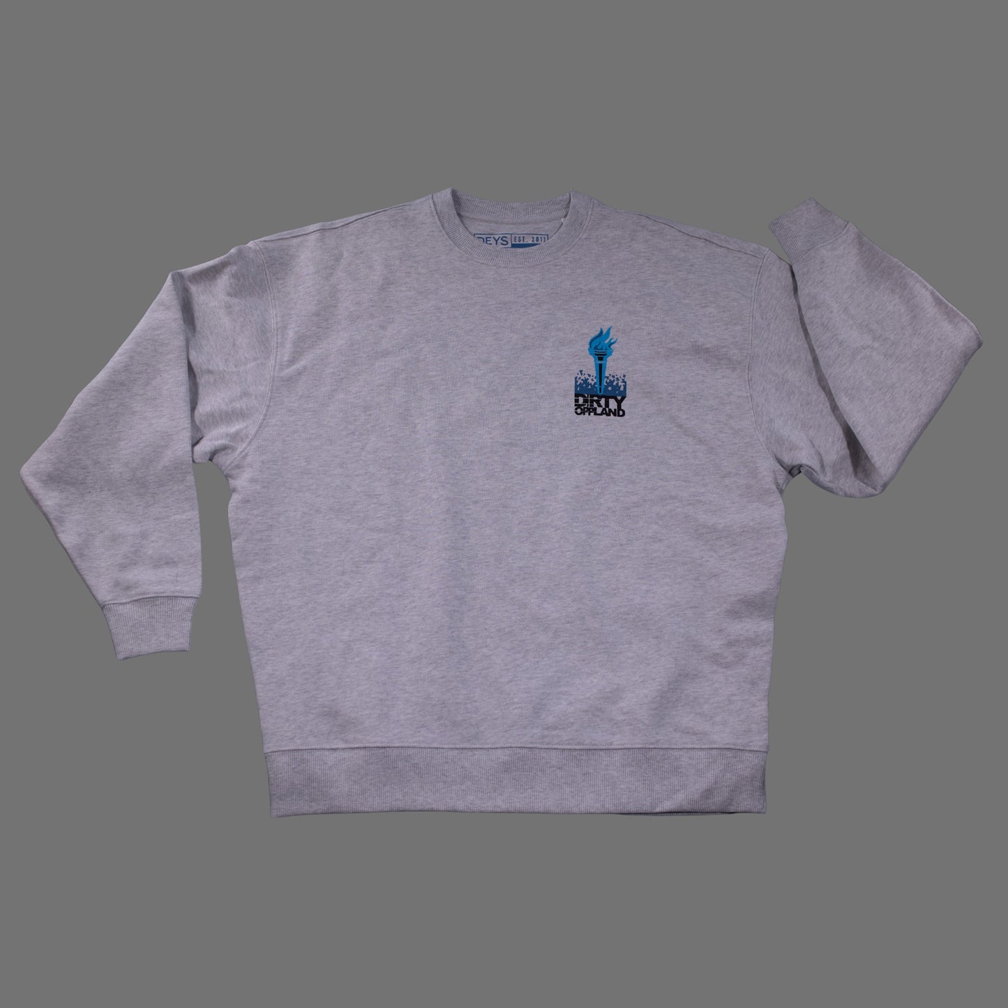 Olympisk Standard Dirty Oppland x Deys Dynamics grå genser